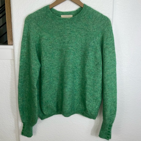 Sezane Green Crew Neck Sweater - Picture 2 of 6